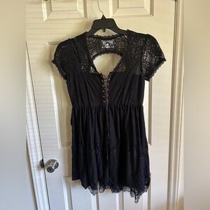 Killstar Gothic Black Lace Mini Dress XL